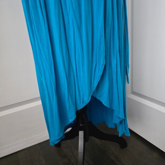 Women's A.N.A Azul Adjustable Strap Plunge V-Neck Ruffle Long Maxi Dress Size M - Picture 3 of 7